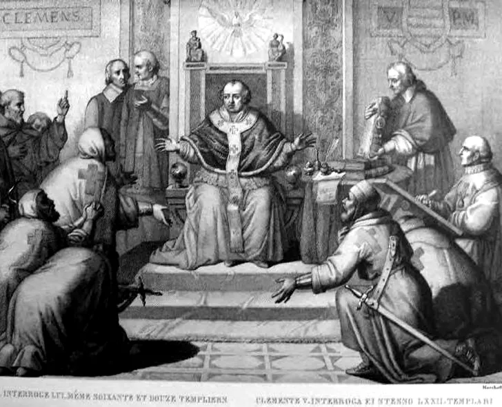 Papa Clement al V-lea, la judecata Cavalerilor Templieri (sursa wikipedia.org)