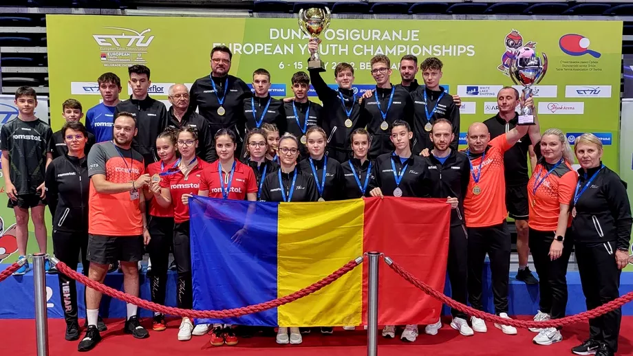 Performanta uriasa Romania 6 medalii de aur si locul 1 la Europenele de Juniori la tenis de masa