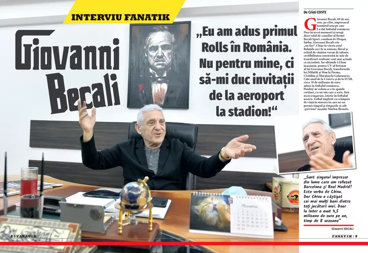 Giovanni Becali in revista Fanatik pe noiembrie