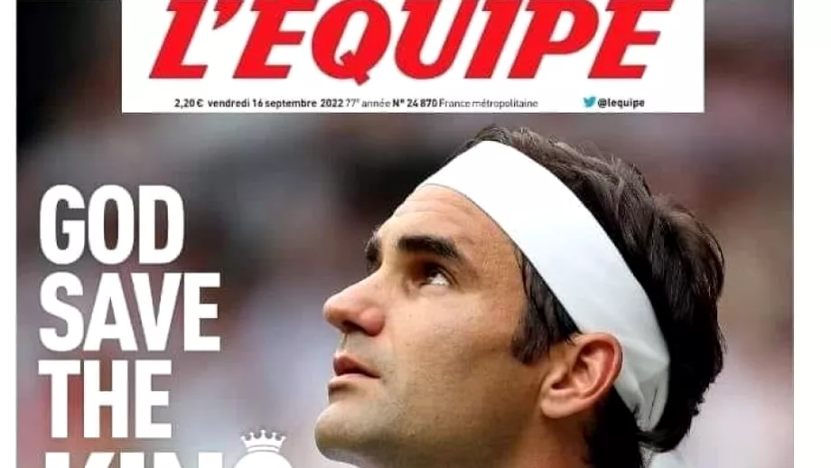 Roger Federer sa retras Coperta geniala din LEquipe God Save the King Foto