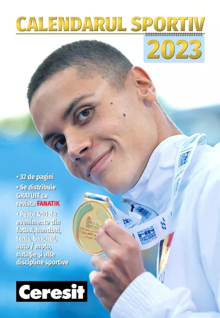 coperta supliment revista Fanatik februarie cu calendarul sportiv 2023