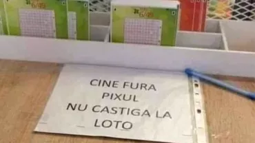 Nu nu e o gluma Ce anunt a aparut intro agentie loto din Romania Cine fura pixul