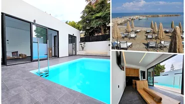 Cat costa de fapt o vila in cea mai cunoscuta insula din Grecia E intrun cartier rezidential are piscina privata si marea iti bate in geam Suma nu e deloc mare