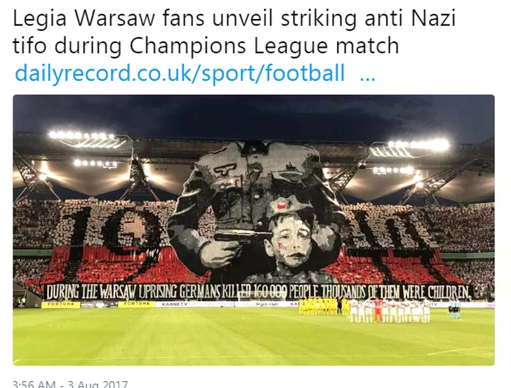 Legia Varsovia. Video cu o coregrafie a fanilor polonez impotriva UEFA