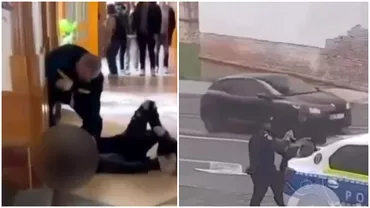 Video Momentul in care elevul din Targu Mures care sia batut profesoara a fost incatusat A amenintato pe femeie cu moartea