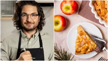 Reteta de placinta cu mere a lui chef Florin Dumitrescu Ingredientul surpriza care ii da un gust fantastic