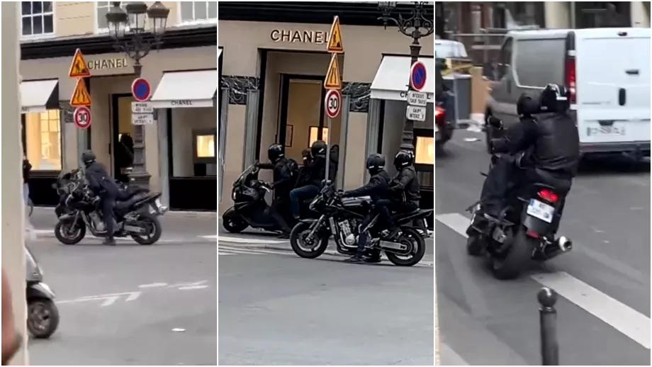 Jaf cu mitraliera la magazinul Chanel din Paris Au fugit pe motociclete cu bunuri de milioane de euro Video