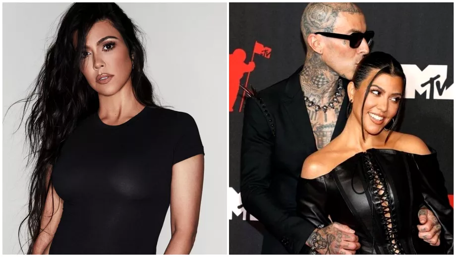 Kourtney Kardashian sa logodit cu Travis Barker intrun cadru de vis Pentru totdeauna  Foto