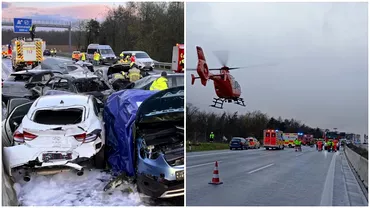 Carambol masiv pe o sosea din Germania Mai multi morti si raniti dupa o coliziune cu 40 de masini implicate