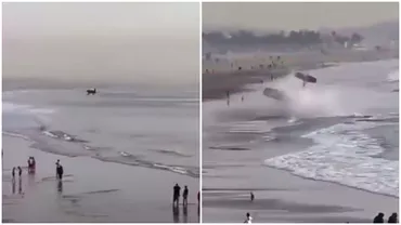 Video Momentul in care un avion se prabuseste pe o plaja din SUA Un fost primar a murit