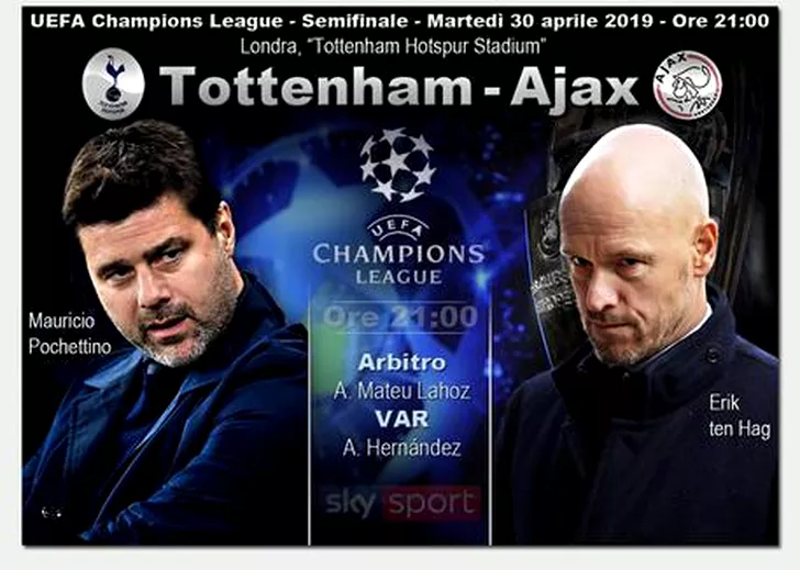 Tottenham - Ajax este și disputa a doi super antrenori: Mauricio Pochettino - Eric ten Hag