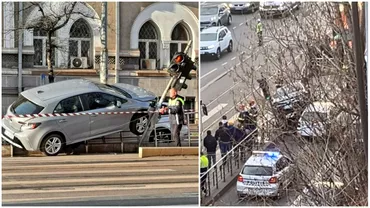 Femeie ranita dupa un accident cu trei masini in Bucuresti Victima astepta tramvaiul in statie