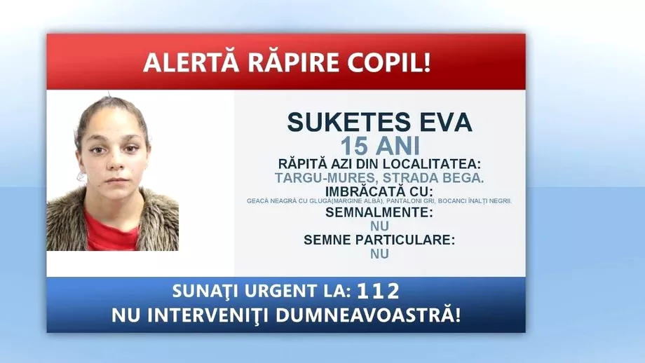 Caz dramatic in Romania Fata de 15 ani rapita de pe strada Sa declansat mecanismul Alerta rapire copil