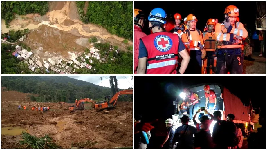 Cel putin cinci morti si zeci de raniti dupa o alunecare de teren in Filipine Oamenii se aflau in doua autobuze