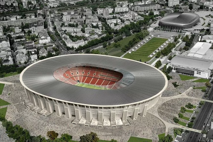 Stadion Ferenc Puskas. Așa va trebui să arate în 2019, data prevăzută pentru terminarea lucrării stadionul din Budapesta, noul Ferenc Puskas Stadium