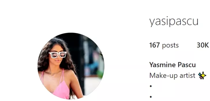 Yasmine Ody și-a pus numele Yasmine Pascu pe rețelele de socializaee