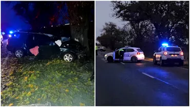 Accident cumplit la iesire din Timisoara masina cu 3 oameni la bord coliziune cu un copac Un barbat a murit