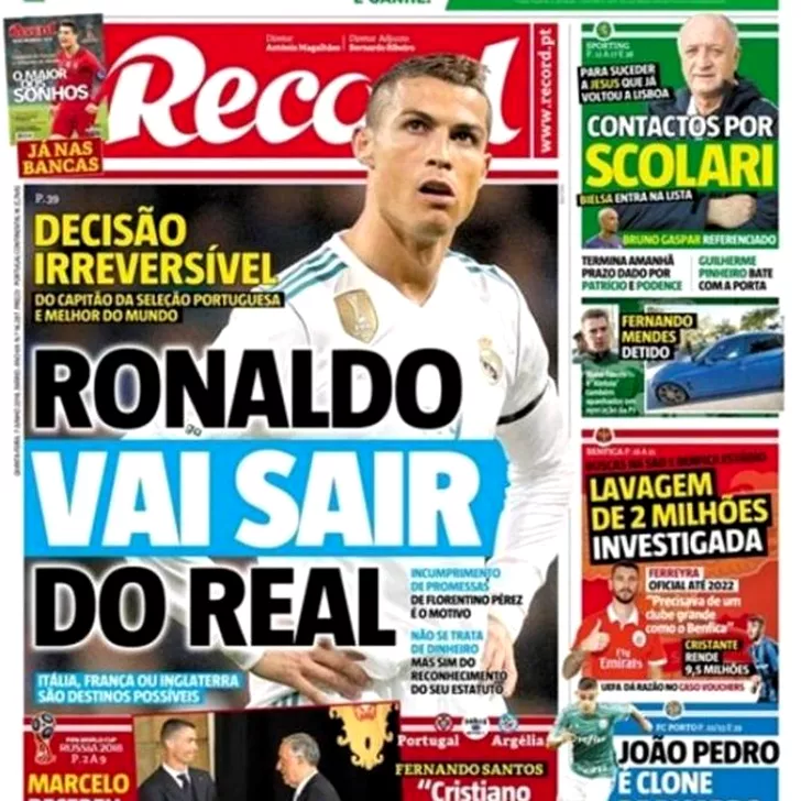 Portughezii anunță că Ronaldo pleacă de la Real Madrid