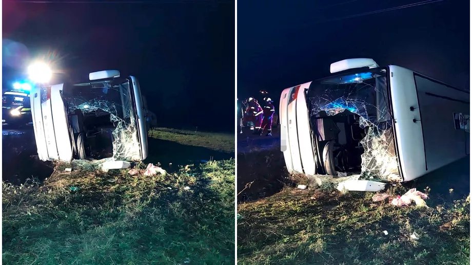 Accident in Arad cu un autocar in care se aflau 33 de pasageri A fost activat planul rosu de interventie
