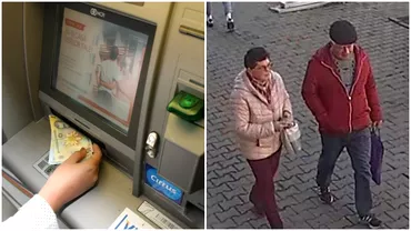 Foto O femeie si un barbat au furat 1900 de lei dintrun bancomat Suspectii sunt cautati de politie