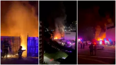 Depozitul unui mall din ClujNapoca a luat foc Interventie de urgenta pentru limitarea incendiului