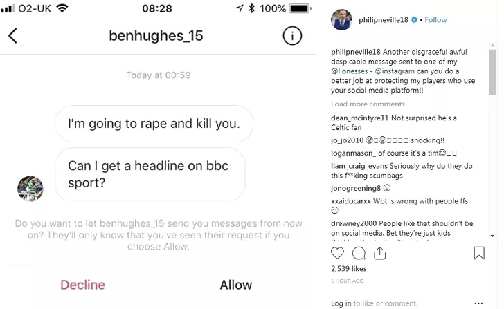 Mesajul de amenințare primit pe Instagram de jucătoarea din naționala Angliei