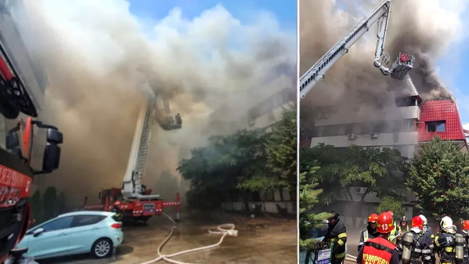 Incendiu la un bloc de pe Soseaua Oltenitei in zona PopestiLeordeni A fost emis mesaj RoAlert VIDEO