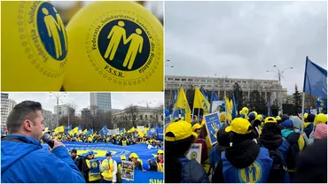Protest de amploare al angajatilor din sanatate in centrul Bucurestiului Mii de oameni au pornit in mars pe strazile Capitalei
