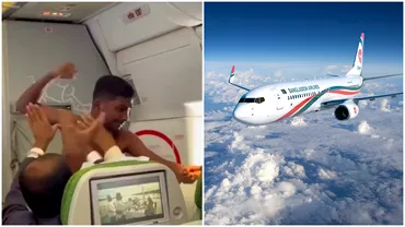 Bataie in avion Un tanar dezbracat a luat la pumni un alt pasager Video