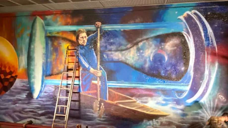 Graffiti impresionant in memoria lui Ivan Patzaichin la statia de metrou Stefan cel Mare Video