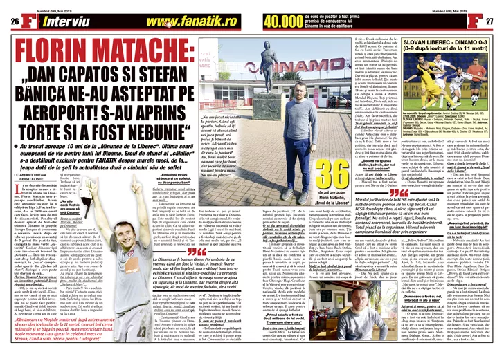 10 ani după „Minunea de la Liberec” eroul lui Dinamo se destăinuie. Amintiri dulci și amare, dezvăluite în premieră de portarul Florin Matache. De la promisiuni la țepe...