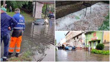 Furtunile au facut ravagii in vestul Romaniei Case inundate drumuri blocate si culturi distruse de grindina Video