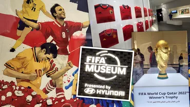 Gica Hagi la loc de cinste in FIFA Museum din Doha Fanatik a vizitat locul in care se afla expusa Cupa Mondiala Foto exclusiv