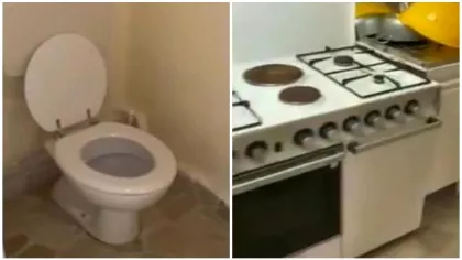 Cu WC-ul lângă aragaz şi frigider. Cum arată un apartament de coşmar, închiriat...