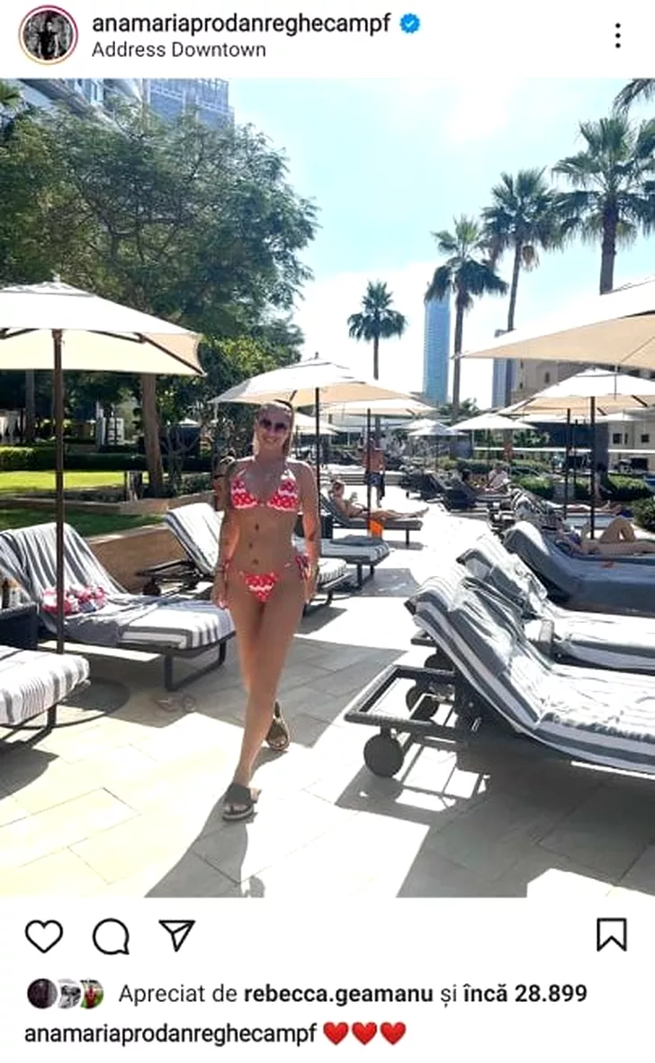Anamaria Prodan își etalează formele în însoritul Dubai, noua ei casă. Sursă foto: Instagram Anamaria Prodan Reghecampf