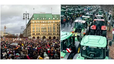 Un nou protest urias in Germania 4000 de tractoare si 2000 de camioane au blocat Berlinul