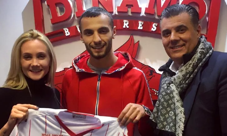 Reda Jaadi, adus la Dinamo de impresarul Luana Rednic (stânga)