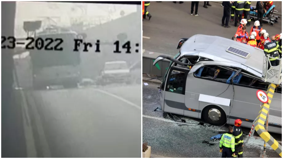 Video Imagini in premiera cu accidentul de la Unirii Camerele au surprins momentul exact cand bariera sa prabusit peste autocar