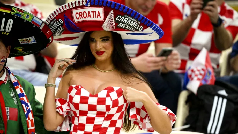 Miss Croatia sia facut din nou simtita prezenta pe stadion Cum a aparut in tribune la meciul cu Argentina Foto