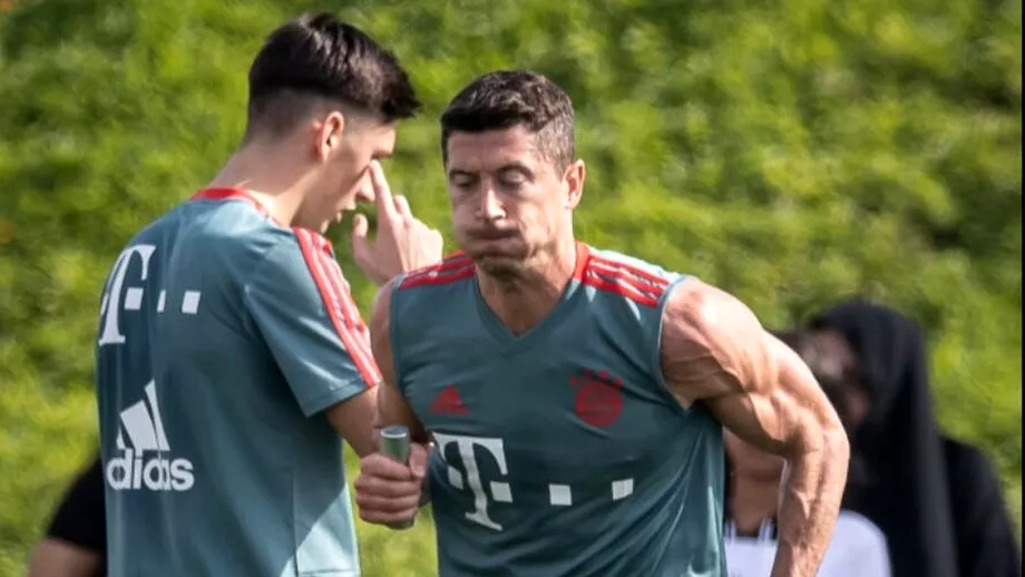 Tensiune la antrenamentele lui Bayern Robert Lewandowski sia lovit un coechipier