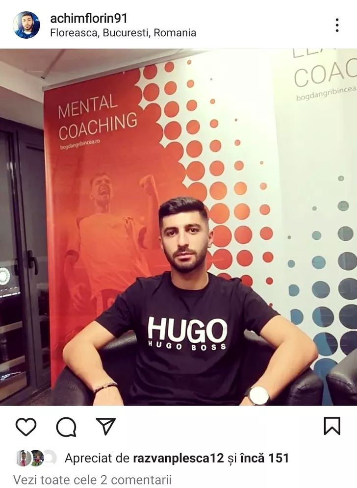 Florin Achim la o ședință de mental coaching. Sursă foto: captură Instagram Florin Achim