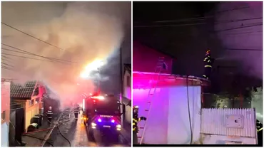 Trei case din Bucuresti distruse de un incendiu puternic Doua persoane au ajuns la spital Video