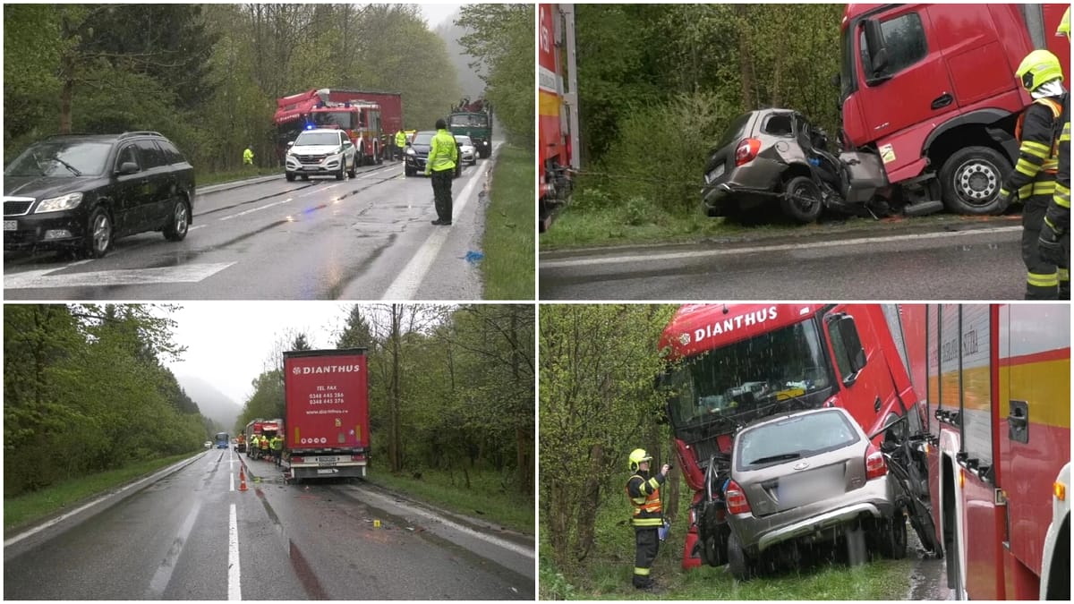 TIR românesc implicat într-un accident mortal în Slovacia. Un șofer a intrat cu mașina pe contrasens și s-a izbit de camion