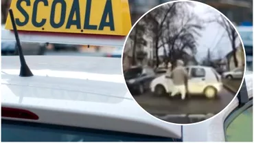 Video O femeie a fost lovita din plin de un autoturism al unei scoli de soferi Instructorul nu se afla in masina
