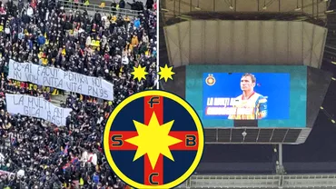 Gica Hagi sarbatorit de suporterii FCSB in startul meciului cu Farul Ce au scandat rosalbastrii si ce a aparut pe tabela stadionului Video