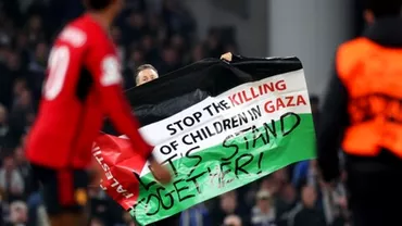 FC Copenhaga  Manchester United intrerupt din cauza unui protest cu steagul Palestinei