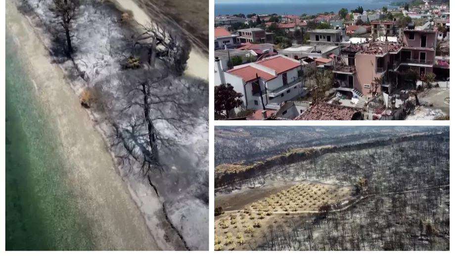 Video Urmele prapadului Cum arata insula greaca Evia mistuita de incendii Localnicii furiosi pe guvern