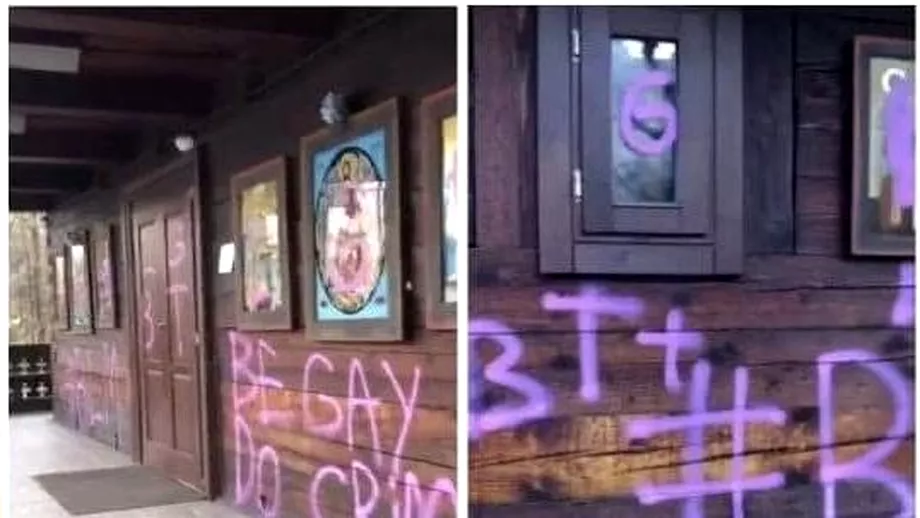 Biserica de lemn din Parcul Titan vandalizata Mesaje pro LGBT scrise cu spray roz Reactia dura a Patriarhiei Video