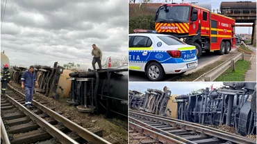 Tren incarcat cu combustibil deraiat in judetul Arad Dintrun vagon se scurge motorina