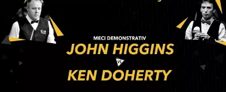 Campionii de snooker John Higgins şi Ken Doherty au jucat un meci demonstrativ la Cluj, în 2016 și au povestit întâmplări amuzante din carierele lor